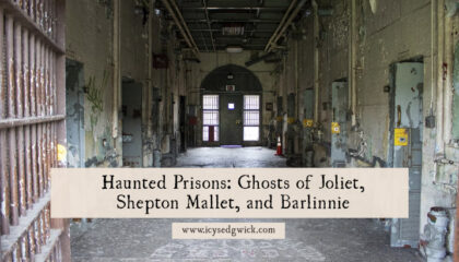 There are many allegedly haunted prisons, including Joliet Prison in Illinois, Shepton Mallet in Somerset & Barlinnie Prison in Lanarkshire.